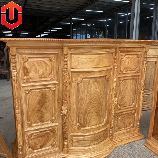 TỦ THỜ BỤNG PHỆ GÕ ĐỎ 1M8 MẶT TRƠN