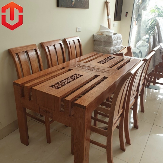 BÀN ĂN SỒI LAU HƯƠNG NAN DỌC 6 GHẾ