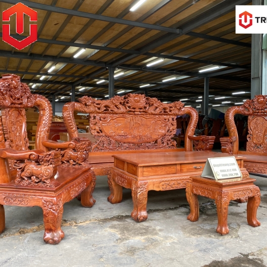 SALON RỒNG BÁT TIÊN HƯƠNG ĐÁ C12 6 MÓN