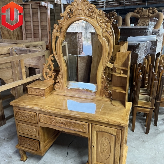BÀN PHẤN GÕ ĐỎ 1M1 GƯƠNG NỮ HOÀNG