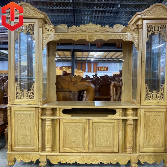 KỆ TƯỜNG GÕ ĐỎ 2M4