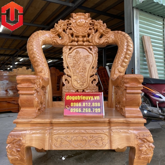 SALON RỒNG BÁT TIÊN GÕ C14 6 MÓN