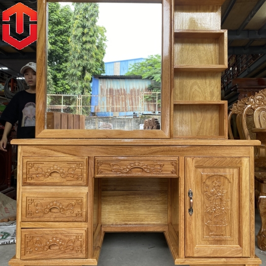BÀN PHẤN CỬA LÙA GÕ ĐỎ 1M1