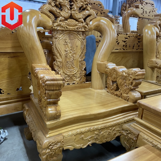 SALON RỒNG QUAY ĐẦU GÕ ĐỎ C18 10 MÓN 