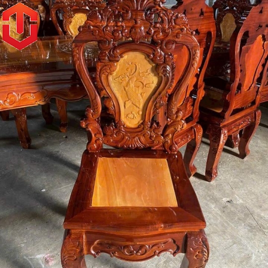 BÀN ĂN TRÀM HOÀNG GIA 8 GHẾ