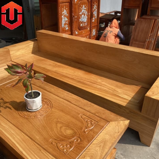 SOFA GÓC HỘP GÕ ĐỎ MẶT BÀN ĐỤC TRANH