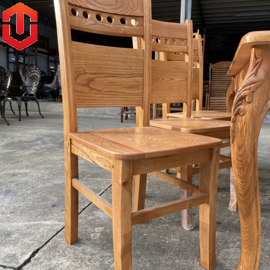 BÀN ĂN SỒI LAU HƯƠNG MẶT CHÂN LUY 6 GHẾ 