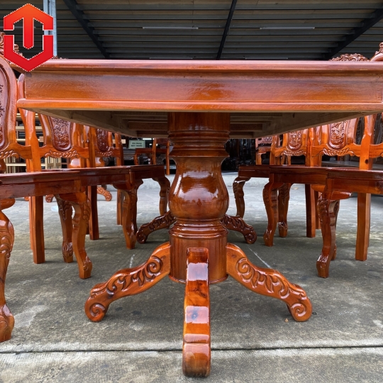 BÀN ĂN TRÀM MẶT VUÔNG 8 GHẾ