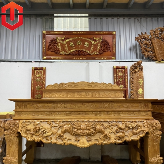 SẬP THỜ RỒNG GÕ ĐỎ C18