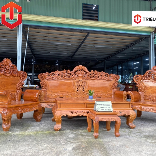 SALON HOÀNG GIA GÕ ĐỎ C14 6 MÓN