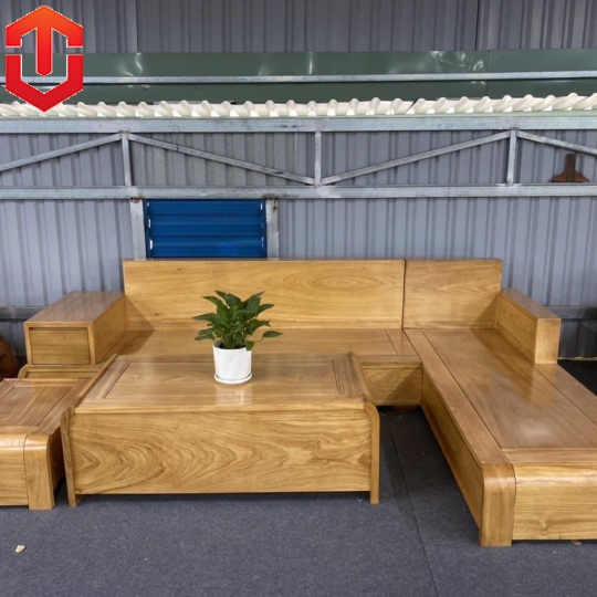 SOFA GÓC CHÂN CUỐN GÕ ĐỎ