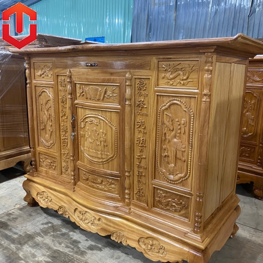 TỦ THỜ TAM ĐA GÕ ĐỎ 1M75