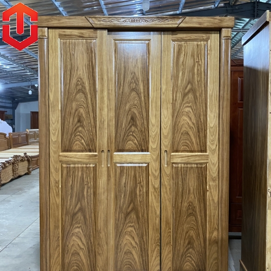 TỦ ÁO CỬA LÙA 3 CÁNH HƯƠNG ĐÁ 