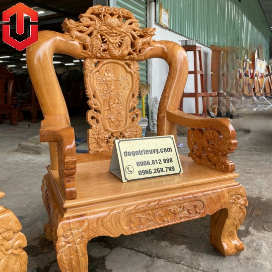 SALON RỒNG BÁT TIÊN GÕ ĐỎ C12 6 MON