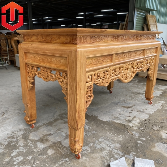 BÀN CÚNG NHƯ Ý CHÂN VÁT GÕ ĐỎ 1M97