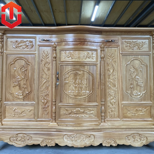 TỦ THỜ TAM ĐA GÕ ĐỎ 1M75