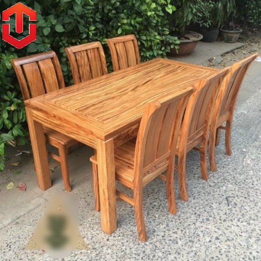 BÀN ĂN CHÂN SOI HƯƠNG XÁM 6 GHẾ 