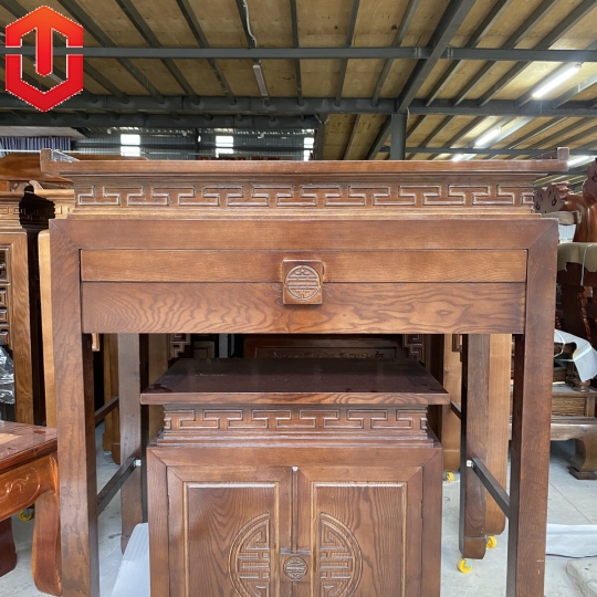 BÀN CÚNG SỒI MÀU ÓC CHÓ 1M27 + BÀN CƠM 