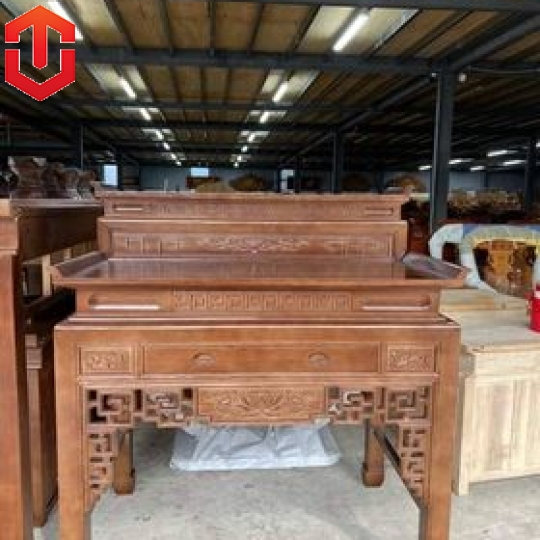 BÀN CÚNG 2 TẦNG SỒI MÀU ÓC CHÓ 1M27