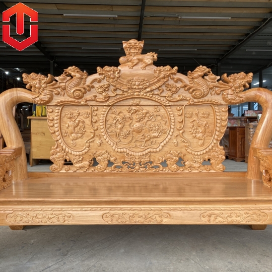 SALON NGHÊ 5 ĐẦU GÕ ĐỎ C12 6 MÓN 