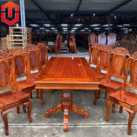 BÀN ĂN TRÀM MẶT VUÔNG 8 GHẾ
