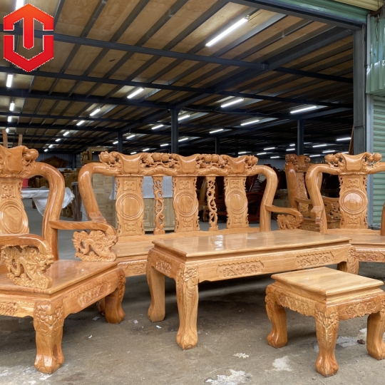 SALON ĐÀO TAY RỒNG GÕ ĐỎ C10 6 MÓN
