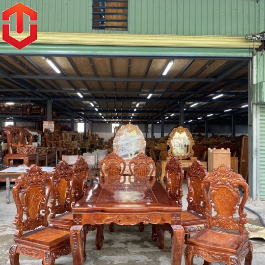 BÀN ĂN TRÀM HOÀNG GIA 8 GHẾ