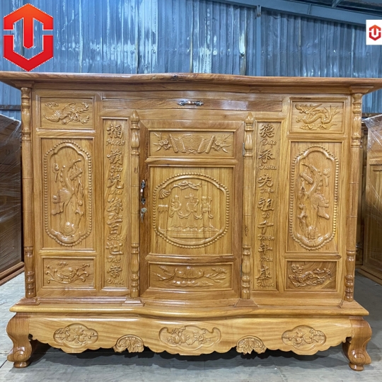 TỦ THỜ TAM ĐA GÕ ĐỎ 1M75