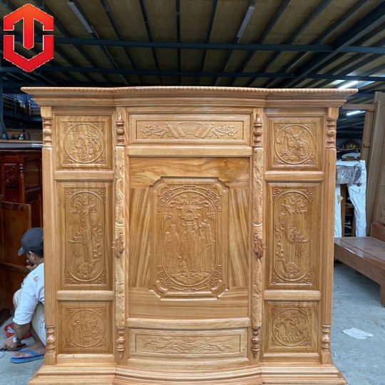 TỦ THỜ CĂM FA 1M47 CHẠM MẶT