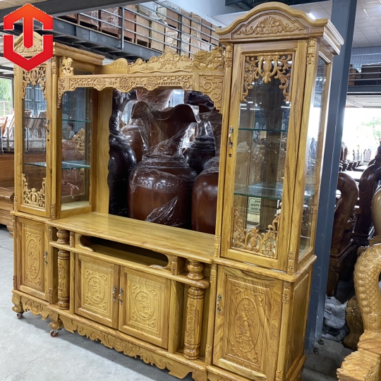 KỆ TƯỜNG GÕ ĐỎ 