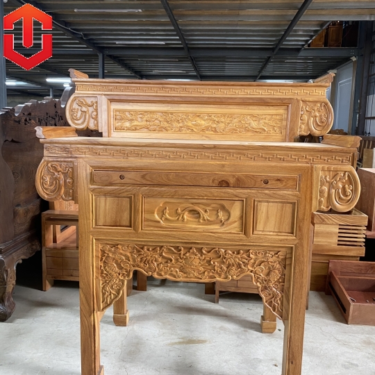 BÀN CÚNG 2 TẦNG GỖ GÕ ĐỎ