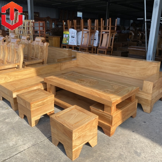 SOFA GÓC HỘP GÕ ĐỎ MẶT BÀN ĐỤC TRANH