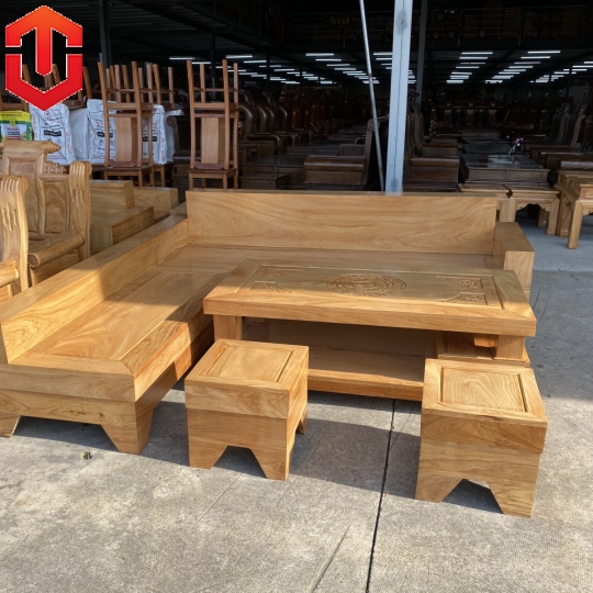 SOFA GÓC HỘP GÕ ĐỎ MẶT BÀN ĐỤC TRANH
