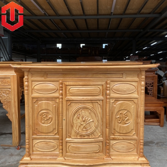 TỦ THỜ GÕ ĐỎ CHẠM CHỮ 1M53