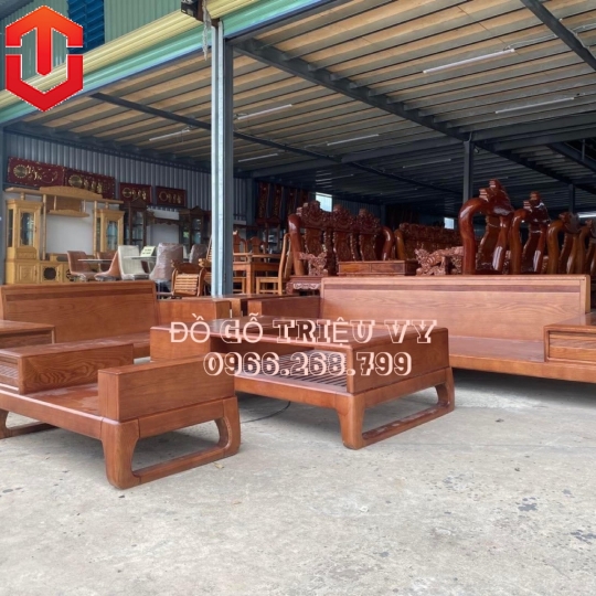 SOFA  2 VĂNG CHÂN CHOÃI SỒI MÀU ÓC CHÓ - VẾ TRÁI