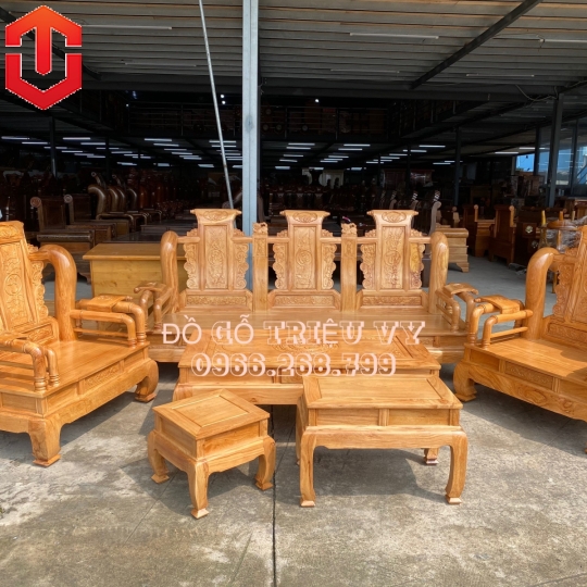 SALON TẦN THUỶ HOÀNG GÕ ĐỎ CAO CẤP CỘT 12 6 MÓN