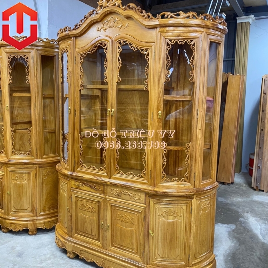 TỦ RƯỢU BẦU LỤC GIÁC GÕ ĐỎ CAO CẤP