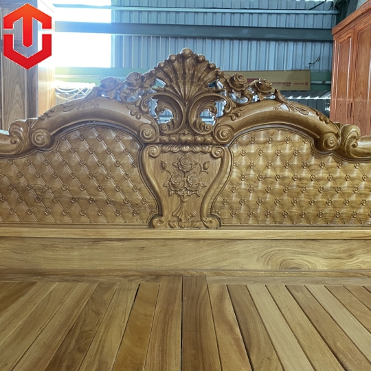 GIƯỜNG CHÁM CARO NỮ HOÀNG GÕ ĐỎ CAO CẤP