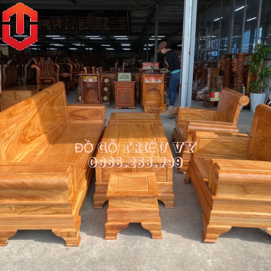 SALON PHÁO ĐỐI GÕ ĐỎ - CAO CẤP