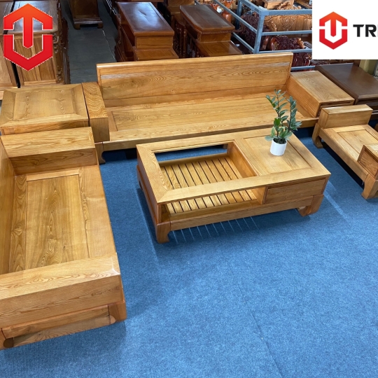 SOFA 2 VĂNG CHÂN CHOÃI SỒI MÀU LAU HƯƠNG - VẾ TRÁI