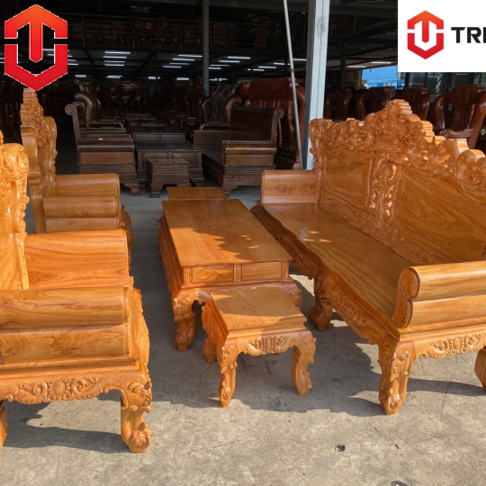SALON HOÀNG GIA GÕ ĐỎ 6 MÓN - CAO CẤP