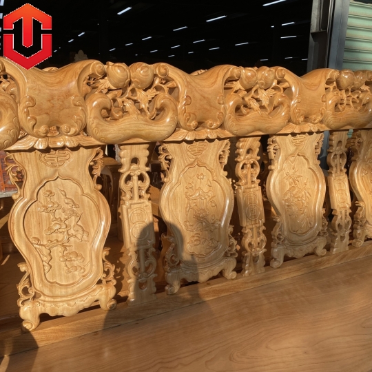 SALON ĐÀO GÕ ĐỎ CỘT 14 6 MÓN - CAO CẤP