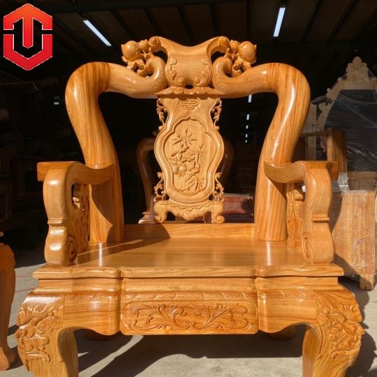 SALON ĐÀO GÕ ĐỎ CỘT 14 6 MÓN - CAO CẤP