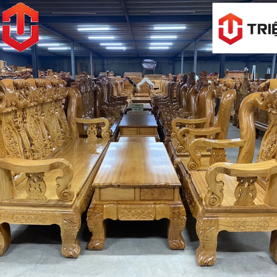 SALON ĐÀO GÕ ĐỎ CỘT 14 6 MÓN - CAO CẤP