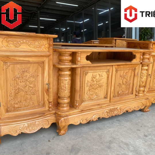 KỆ CỘT NHO GÕ ĐỎ 2M2