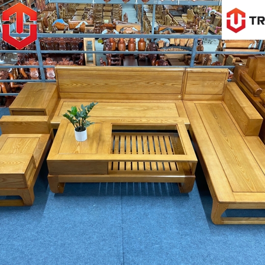 SOFA GÓC CHÂN CHOÃI SỒI MÀU LAU HƯƠNG - VẾ PHẢI