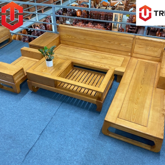 SOFA GÓC CHÂN CHOÃI SỒI MÀU LAU HƯƠNG - VẾ PHẢI