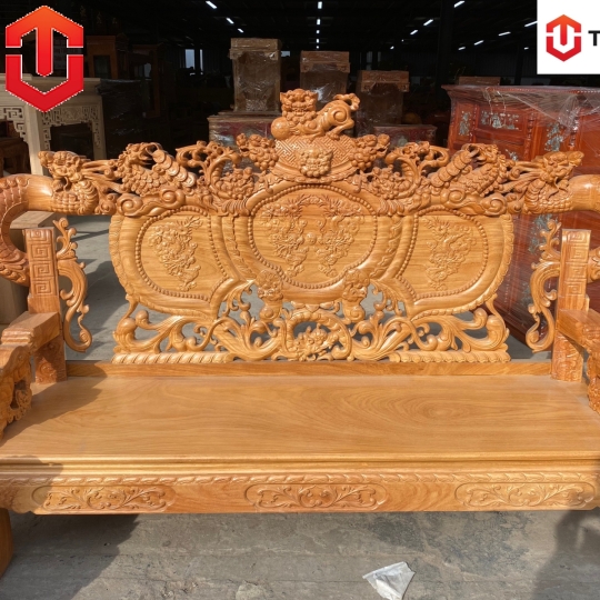 SALON RỒNG KHUỲNH GÕ ĐỎ C12 - CAO CẤP