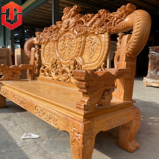 SALON RỒNG KHUỲNH GÕ ĐỎ C12 - CAO CẤP