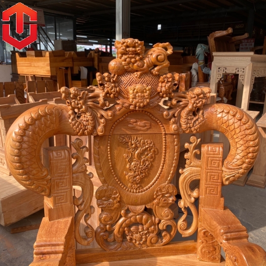 SALON RỒNG KHUỲNH GÕ ĐỎ C12 - CAO CẤP